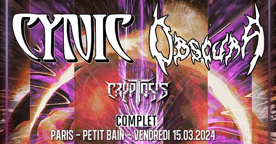 Live report Cynic + Obscura + Cryptosis